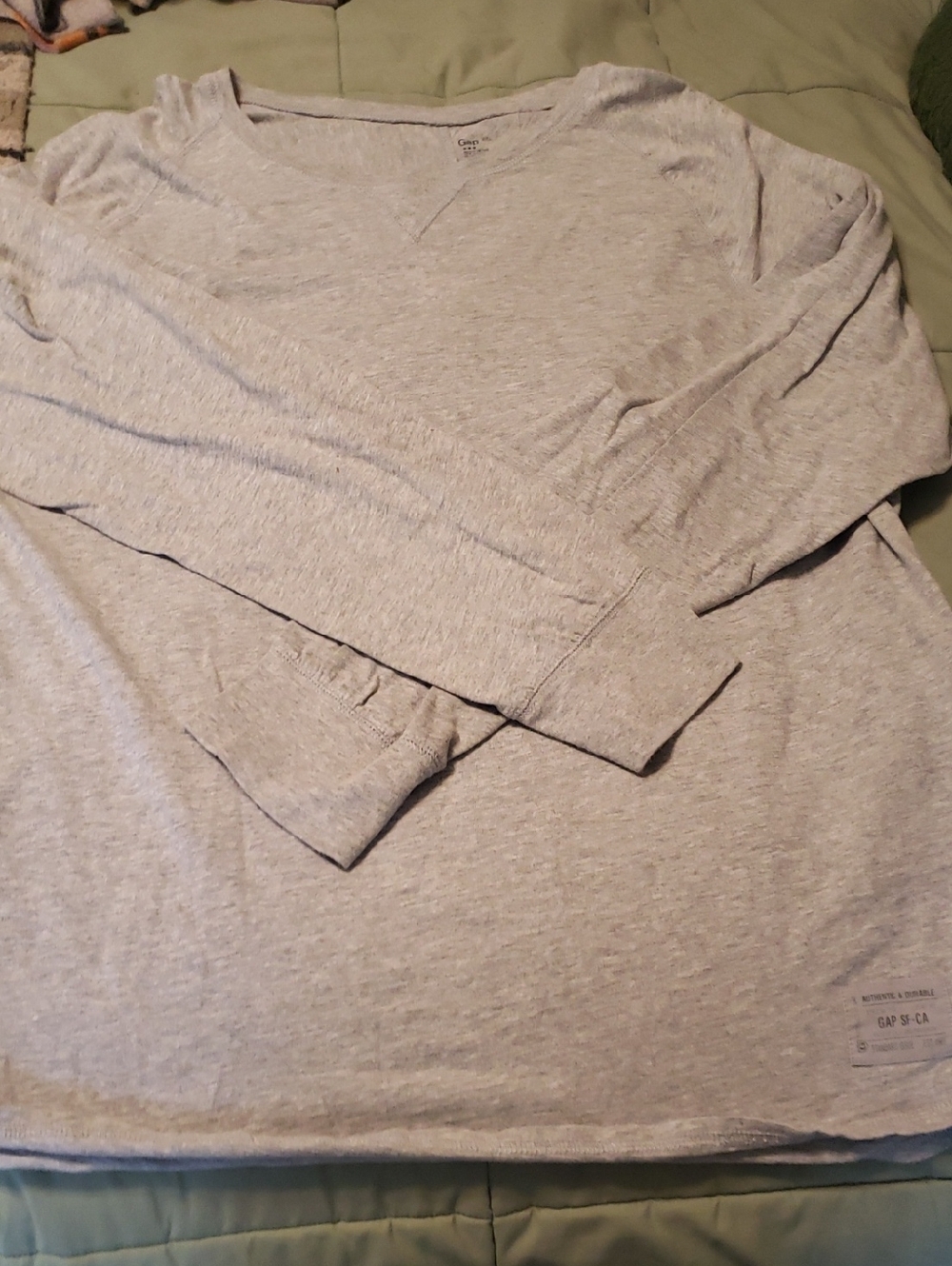 GAP Light Heather Gray Long Sleeve Tee